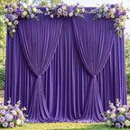 20x10ft Purple Backdrop Curtain Panels for Parties - Wrinkle Free Polyester Photo Curtain Backdrop Wedding Back