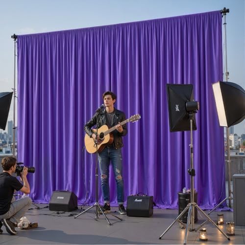 20x10ft Purple Backdrop Curtain Panels for Parties - Wrinkle Free Polyester Photo Curtain Backdrop Wedding Back, alternate