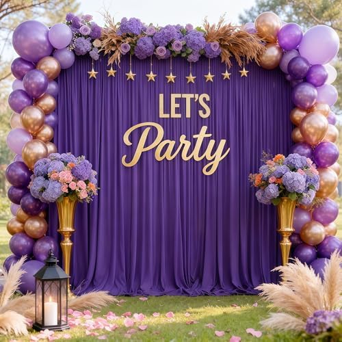 20x10ft Purple Backdrop Curtain Panels for Parties - Wrinkle Free Polyester Photo Curtain Backdrop Wedding Back, alternate