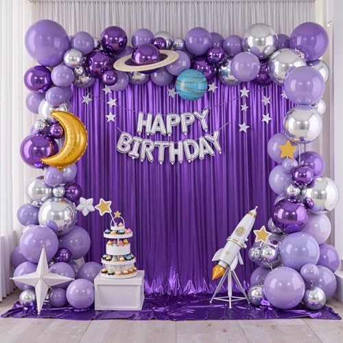 20x10FT Purple Sequin Backdrop Curtain - 4 Panels of 5x10FT Wrinkle-Free Glitter Drapes for Photography, alternate view 5