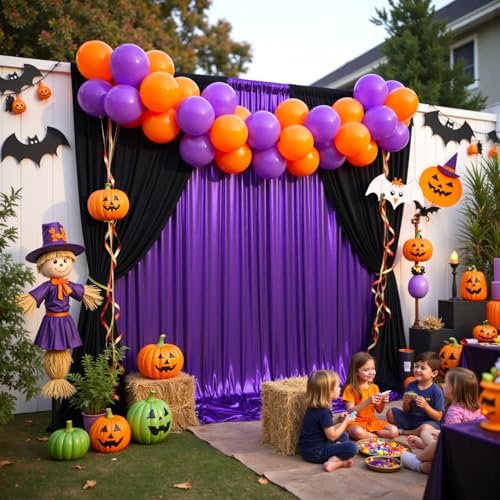 20x10FT Purple Sequin Backdrop Curtain - 4 Panels of 5x10FT Wrinkle-Free Glitter Drapes for Photography, alternate view 7