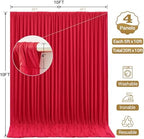 20x10ft Red Backdrop Curtain Panels for Parties - Wrinkle Free Polyester Photo Curtain Backdrop Wedding Back, alternate view