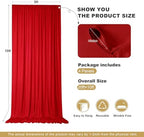 20x10ft Red Backdrop Curtains for Parties, 4 Panels 5x10ft Wrinkle-Free Polyester Background Curtains for, alternate view 5