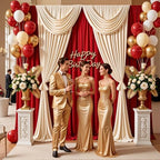 20x10ft Red Backdrop Curtains for Parties, 4 Panels 5x10ft Wrinkle-Free Polyester Background Curtains for, alternate view 7