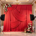 20x10FT Red Backdrop Curtains for Parties, 4 Panels Wrinkle-Free Photo Backdrop Drapes, Thickened Background, alternate view