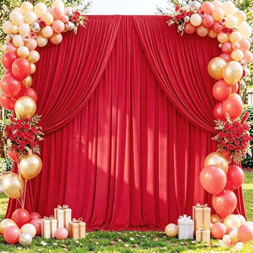 20x10ft Red Backdrop Curtains for Wedding Parties Wrinkle Free Red Curtains Photo Backdrop Drapes for