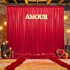20x10FT Red Sequin Backdrop Curtain - 4 Panels of 5x10FT Wrinkle-Free Glitter Drapes for Photography, Birthdays, alternate