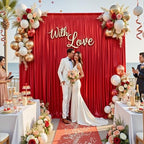 20x10FT Red Sequin Backdrop Curtains Wrinkle Free Drapes for Wedding in 20x10FT, alternate view 2