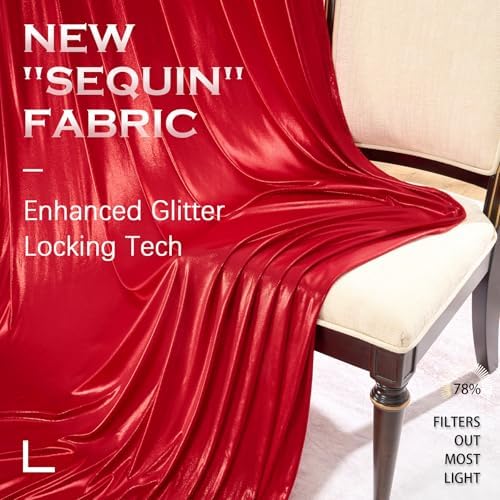 20x10FT Red Sequin Backdrop Curtains Wrinkle Free Drapes for Wedding in 20x10FT, alternate view 4