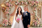 20X10ft Romantic Floral Wedding Backdrop Pink Flower Curtain Photography Background Anniversary Ceremony Bridal, alternate