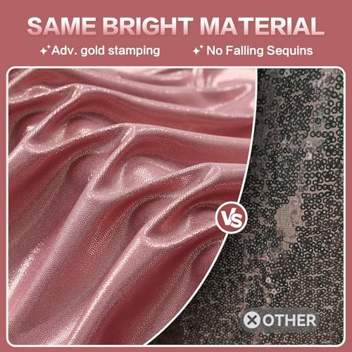 20x10FT Rose Gold Sequin Backdrop Curtain - 4 Panels of 5x10FT Wrinkle-Free Glitter Drapes for Photography, alternate view 2