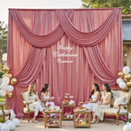 20x10FT Rose Gold Sequin Backdrop Curtain - 4 Panels of 5x10FT Wrinkle-Free Glitter Drapes for Photography, alternate view 4