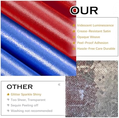 20x10FT Royal Blue and Red Sequin Backdrop Curtains for Halloween Parties in 20x10FT, alternate view 2
