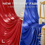 20x10FT Royal Blue and Red Sequin Backdrop Curtains for Halloween Parties in 20x10FT, alternate view 3