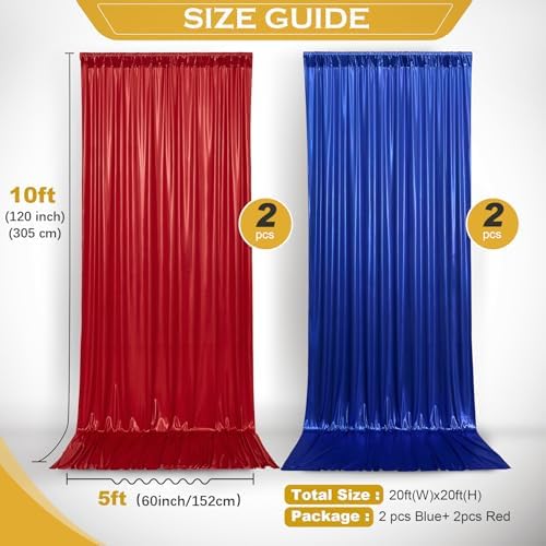 20x10FT Royal Blue and Red Sequin Backdrop Curtains for Halloween Parties in 20x10FT, alternate view 4