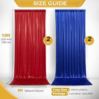 20x10FT Royal Blue and Red Sequin Backdrop Curtains for Halloween Parties in 20x10FT, alternate view 4