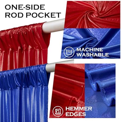20x10FT Royal Blue and Red Sequin Backdrop Curtains for Halloween Parties in 20x10FT, alternate view 5