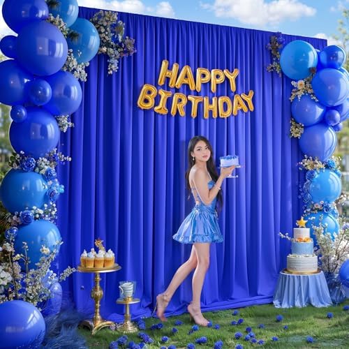 20x10ft Royal Blue Backdrop Curtain Panels for Parties - Wrinkle Free Polyester Photo Curtain Backdrop Wedding, alternate