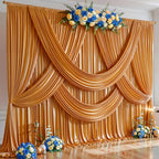 20x10ft Rust Orange Glitter Backdrop Curtain for Parties, Wrinkle Free Satin Photo Backdrop Drapes 4 Panels