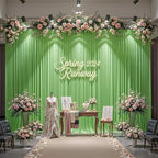 20x10ft Sage Green Backdrop Curtain Panels for Parties - Wrinkle Free Polyester Photo Curtain Backdrop Wedding, alternate