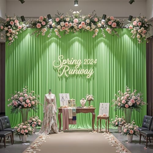 20x10ft Sage Green Backdrop Curtain Panels for Parties - Wrinkle Free Polyester Photo Curtain Backdrop Wedding, alternate
