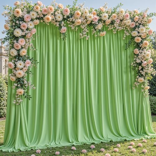 20x10ft Sage Green Backdrop Curtain Panels for Parties - Wrinkle Free Polyester Photo Curtain Backdrop Wedding, alternate