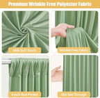 20x10ft Sage Green Backdrop Curtain with Lights String for Parties 4 Panels in 5'(W) x 10'(H),4 panels in Sage, alternate