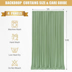 20x10ft Sage Green Backdrop Curtain with Lights String for Parties 4 Panels in 5'(W) x 10'(H),4 panels in Sage, alternate
