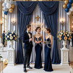 20x10ft Silver Backdrop Curtains for Parties, 4 Panels 5x10ft Wrinkle-Free Polyester Background Curtains for, alternate view