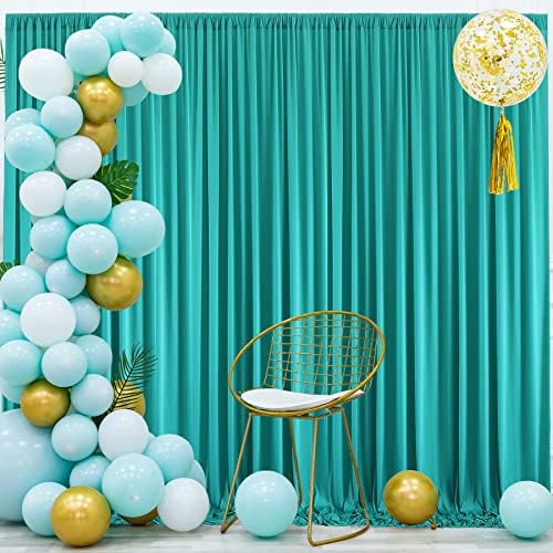 20x10ft Turquiose Backdrop Curtains for Parties, 4 Panels 5x10ft Wrinkle-Free Polyester Background Curtains for, alternate