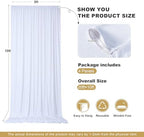 20x10ft White Backdrop Curtains for Parties, 4 Panels 5x10ft Wrinkle-Free Polyester Background Curtains for, alternate view 5