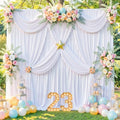 20x10FT White Backdrop Curtains for Parties, Wrinkle-Free in 5x10FT 4 Panels in White