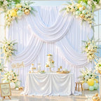 20x10FT White Backdrop Curtains for Parties, Wrinkle-Free in 5x10FT 4 Panels in White, alternate view 3