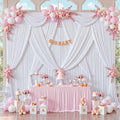 20x10ft White Backdrop Curtains for Parties Wrinkle Free Fabric Backdrop Curtain Wedding Photo Drapes Backdrop