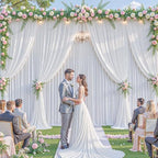 20x10ft White Backdrop Curtains for Parties Wrinkle Free Fabric Backdrop Curtain Wedding Photo Drapes Backdrop, alternate
