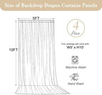 20x10ft White Backdrop Curtains for Parties Wrinkle Free Fabric Backdrop Curtain Wedding Photo Drapes Backdrop, alternate