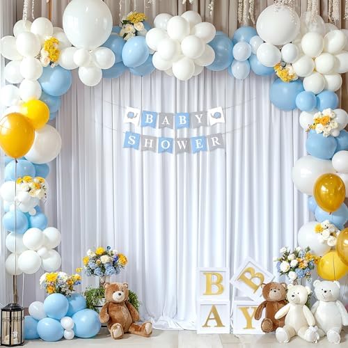 20x10ft White Backdrop Curtains for Wedding Parties Wrinkle Free White Curtains Photo Backdrop Drapes for