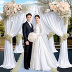 20x10ft White Backdrop Curtains for Wedding Parties Wrinkle Free White Curtains Photo Backdrop Drapes for, alternate view 5