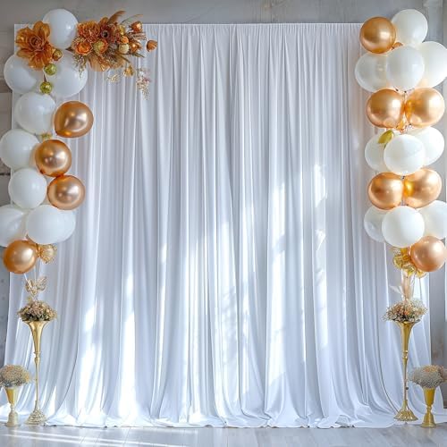 20x10ft White Backdrop Curtains for Wedding Parties Wrinkle Free White Curtains Photo Backdrop Drapes for, alternate view 7