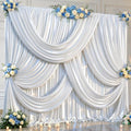 20x10ft White Glitter Backdrop Curtain for Parties, Wrinkle Free Satin Photo Backdrop Drapes 4 Panels 5x10FT