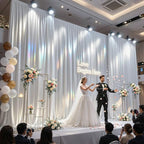 20x10ft White Glitter Backdrop Curtain for Parties, Wrinkle Free Satin Photo Backdrop Drapes 4 Panels 5x10FT, alternate view