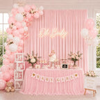 20x10ft Wrinkle Free Blush Pink Backdrop Curtain for Parties Soft Fabric Drapes Wedding Pink Curtain Backdrop, alternate view
