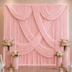 20x10ft Wrinkle Free Blush Pink Backdrop Curtain for Parties Soft Fabric Drapes Wedding Pink Curtain Backdrop, alternate view