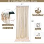 20x10ft Wrinkle Free Cream Backdrop Curtain for Parties Soft Fabric Drapes Wedding Curtain Backdrop for Birthday, alternate