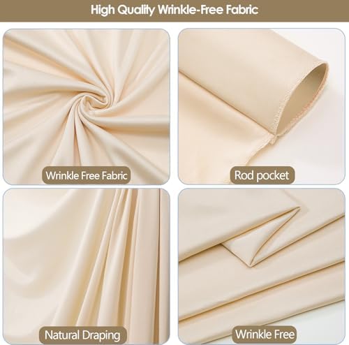 20x10ft Wrinkle Free Cream Backdrop Curtain for Parties Soft Fabric Drapes Wedding Curtain Backdrop for Birthday, alternate