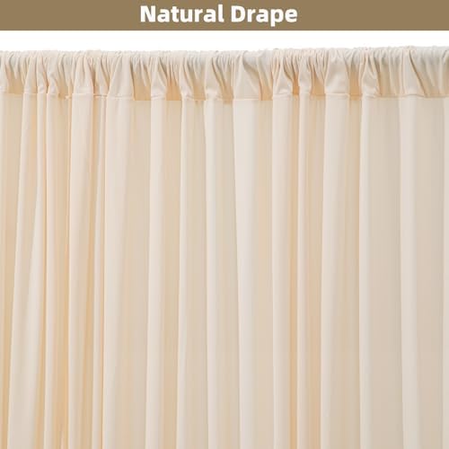 20x10ft Wrinkle Free Cream Backdrop Curtain for Parties Soft Fabric Drapes Wedding Curtain Backdrop for Birthday, alternate