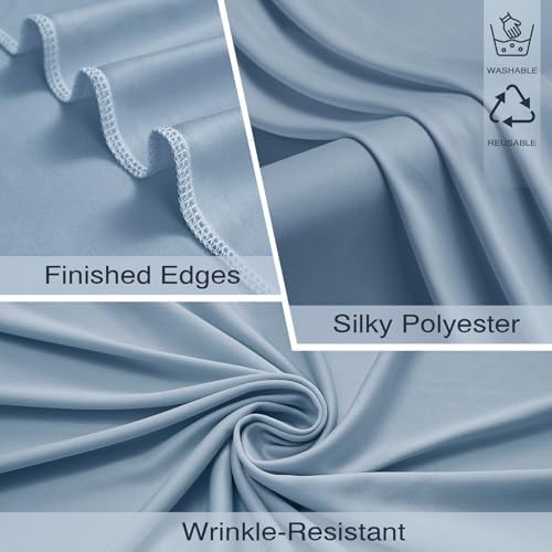 20x10ft Wrinkle Free Dusty Blue Backdrop Curtains for Parties, 4 Panels 5x10ft Silky Polyester Photo Backdrop, alternate view