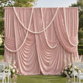 20x10ft Wrinkle Free Dusty Pink Backdrop Curtains for Parties, 4 Panels 5x10ft Silky Polyester Photo Backdrop