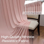 20x10ft Wrinkle Free Dusty Pink Backdrop Curtains for Parties, 4 Panels 5x10ft Silky Polyester Photo Backdrop, alternate view