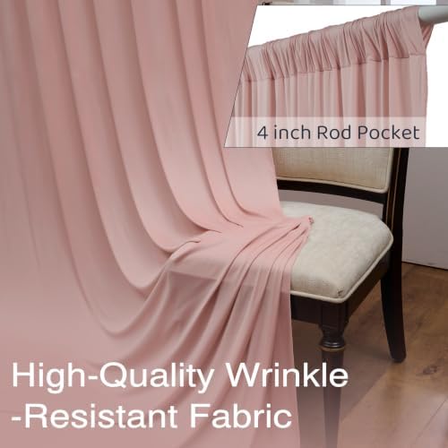20x10ft Wrinkle Free Dusty Pink Backdrop Curtains for Parties, 4 Panels 5x10ft Silky Polyester Photo Backdrop, alternate view